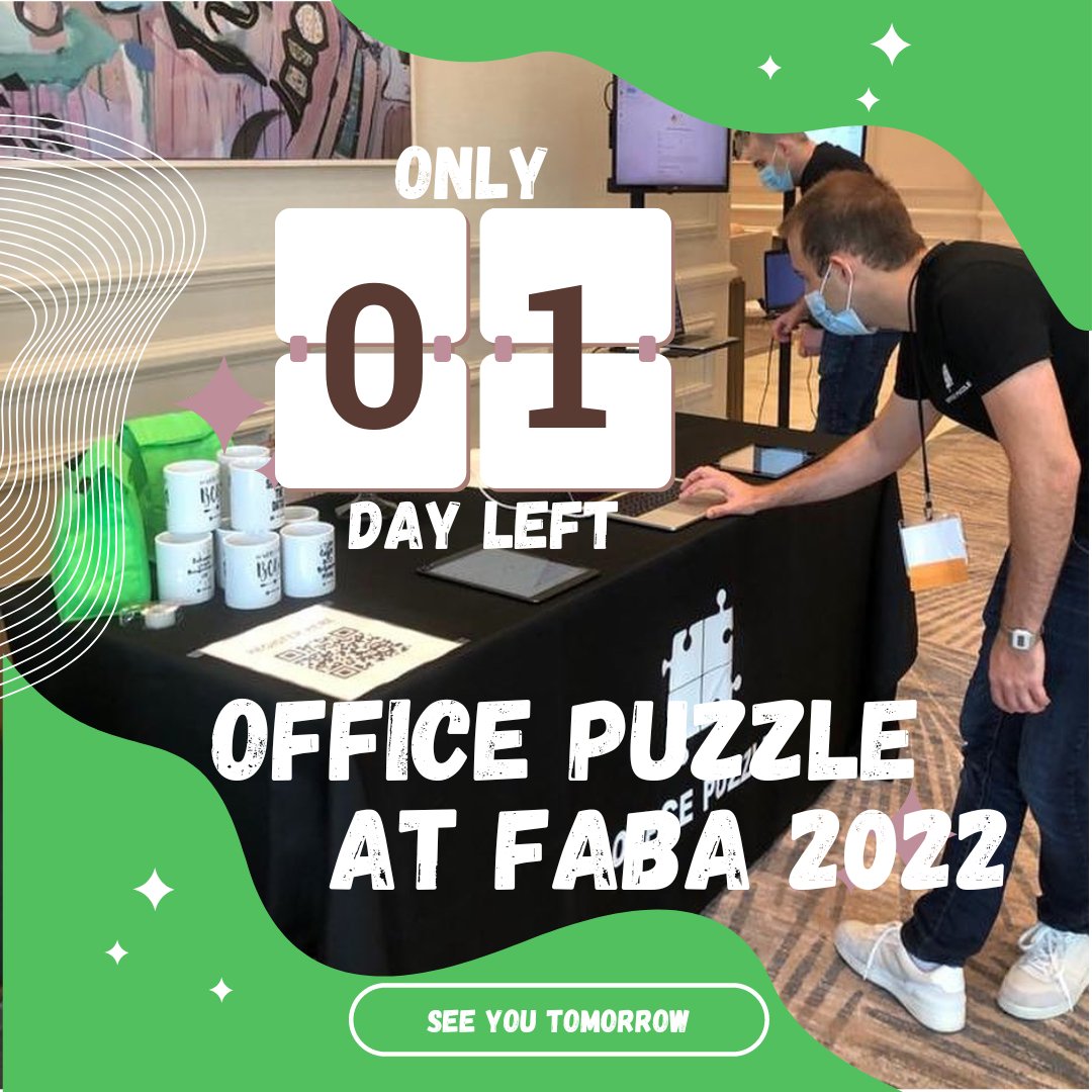 officepuzzle's tweet photo. We are looking forward to meeting you tomorrow at FABA 2022 Conference. Thank you in advance for your time and your visit!
#FABA2022 #conference #officepuzzle #SeeYouTomorrow https://t.co/4EZ3G3BxLS