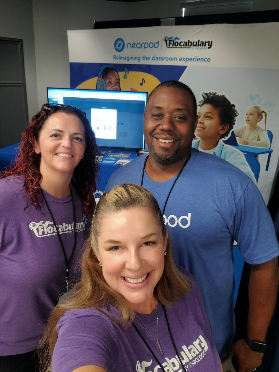 JenErixn's tweet photo. Finally got to meet these wonderful Calhoun County, AL, educators Amy and Devon in person and not through zoom!  Thanks for repping and loving @nearpod and @Flocabulary!! @ccboe_news @AmyHurstCCSTech @Go_ALET https://t.co/qzeX0z4Kyk