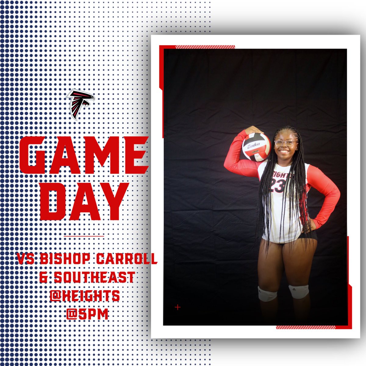 WHtsVolleyball's tweet photo. GAME DAY AT HEIGHTS! Come support as the Heights volleyball team takes on Bishop Carroll and Southeast at 5:00 and 7:00 at Heights!
@WHtsMedia @WHtsAthletics https://t.co/LbTaIt3JEI