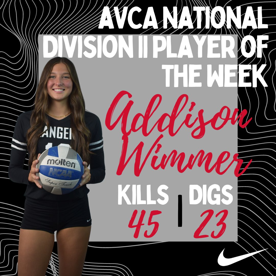 Congratulations to Addison Wimmer for being named the AVCA Player of the Week! She collected two double-doubles in last week's matches. #RRR