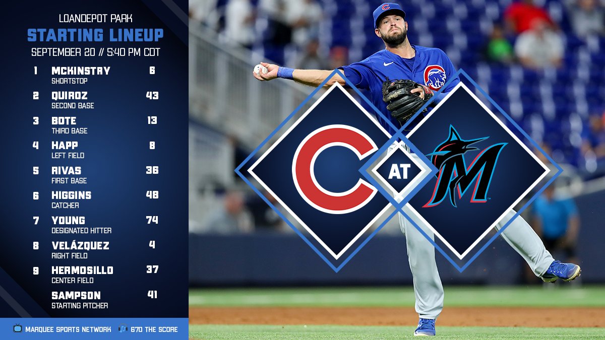 Chicago Cubs on Twitter "Here is tonight's starting lineup for Game 2