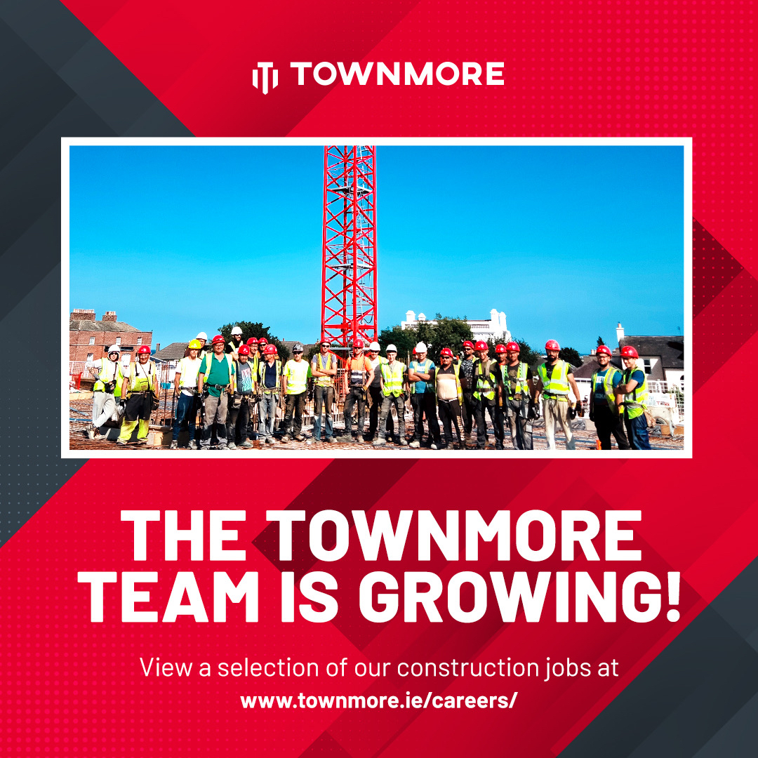📢Are you looking for your next #construction role?

The #Townmore team is growing and we currently have opportunities on projects across Ireland, view our open positions at 👉 lnkd.in/gva97Zr

#jobfairy #constructionjobs #loveconstruction #irishconstruction