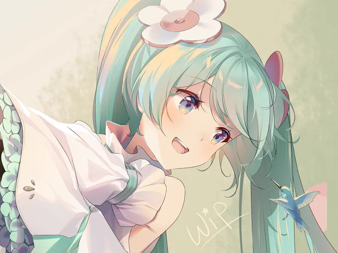 Miku and a birbwip wip  
