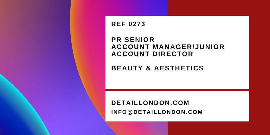 New role just in! For full details, visit our website! 

#PR #Londonjobs #hiring