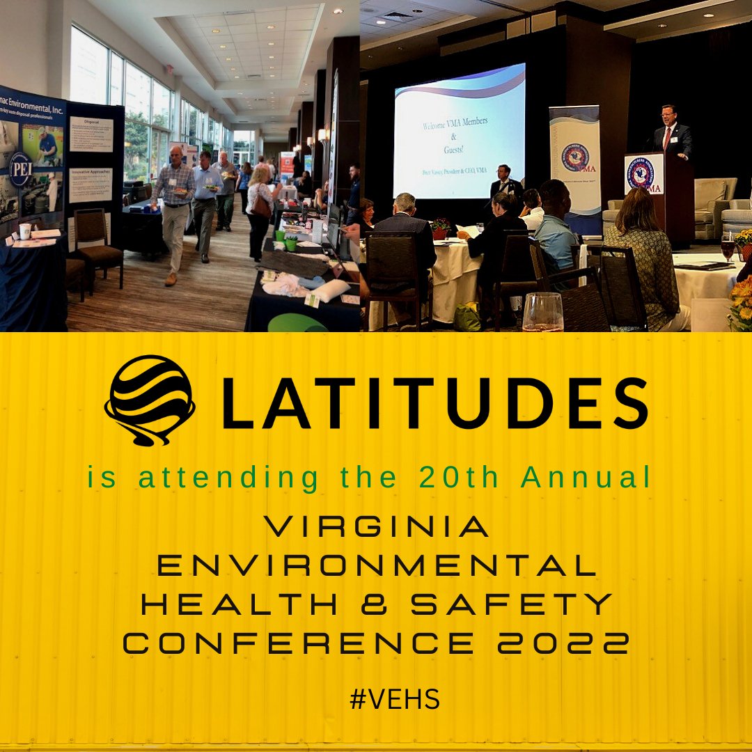 latitudesenv's tweet photo. "The Virginia Environmental Health & Safety (VEHS) Conference is the VMA’s even where industry environmental leaders, regulators, legislators and allies join together for sharing information" Click to learn more https://t.co/vH9VFWaBWc #vehs #virginia #environmental #hse #safety https://t.co/wRB77f7hfr
