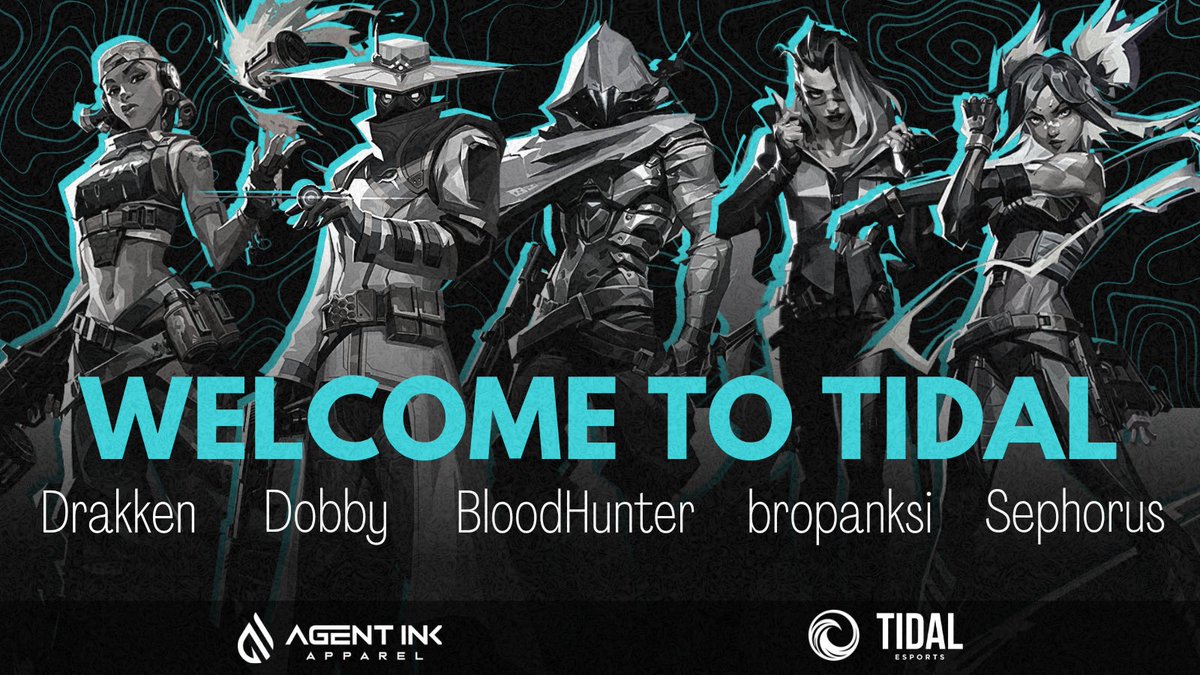 TidalEsport's tweet photo. Say hello to our Valorant Acad roster! #AbideTheTide 📣

🌊 @DrakkenTV
🌊 @_SirDobby
🌊 @bloodhunter_mb
🌊 @bropanski
🌊 @sephorus70 https://t.co/QBEv8zPDGj