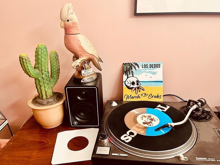 Available now!! #LimitedEdition #7inchvinyl of our new EP March of the Crabs! Available at gigs, <a href="/Bandcamp/">bandcamp</a> , direct from us and from @OtitisRecords .. #outnow #vinyl #vinylrecords #surfrock #instrumental