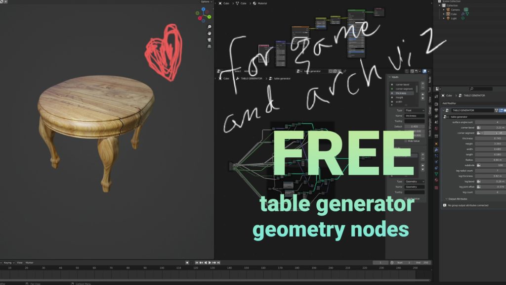 Earlier today:Download this Geometry Nodes Table generator blendernation.com/2022/09/20/dow… #b3d