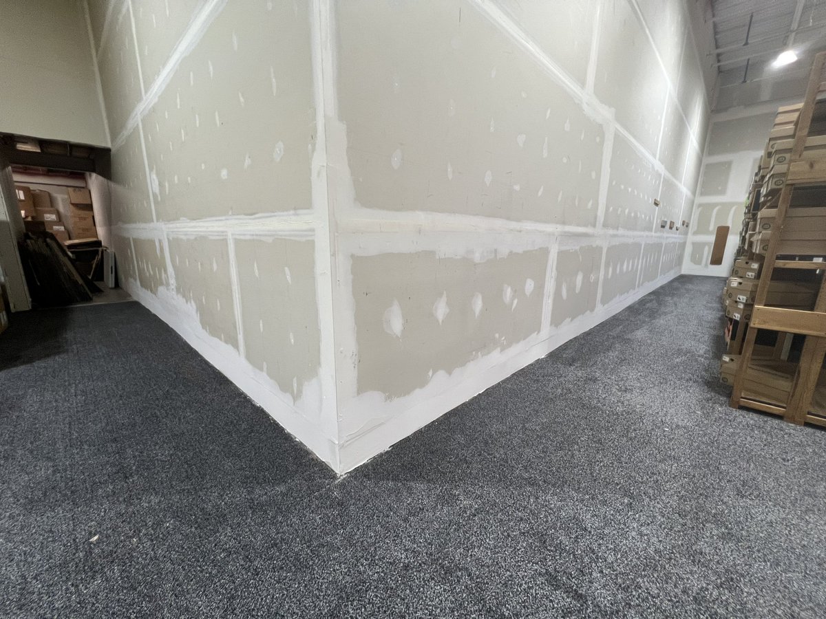 In the final stages of cleaning up this shoe store after a water loss!