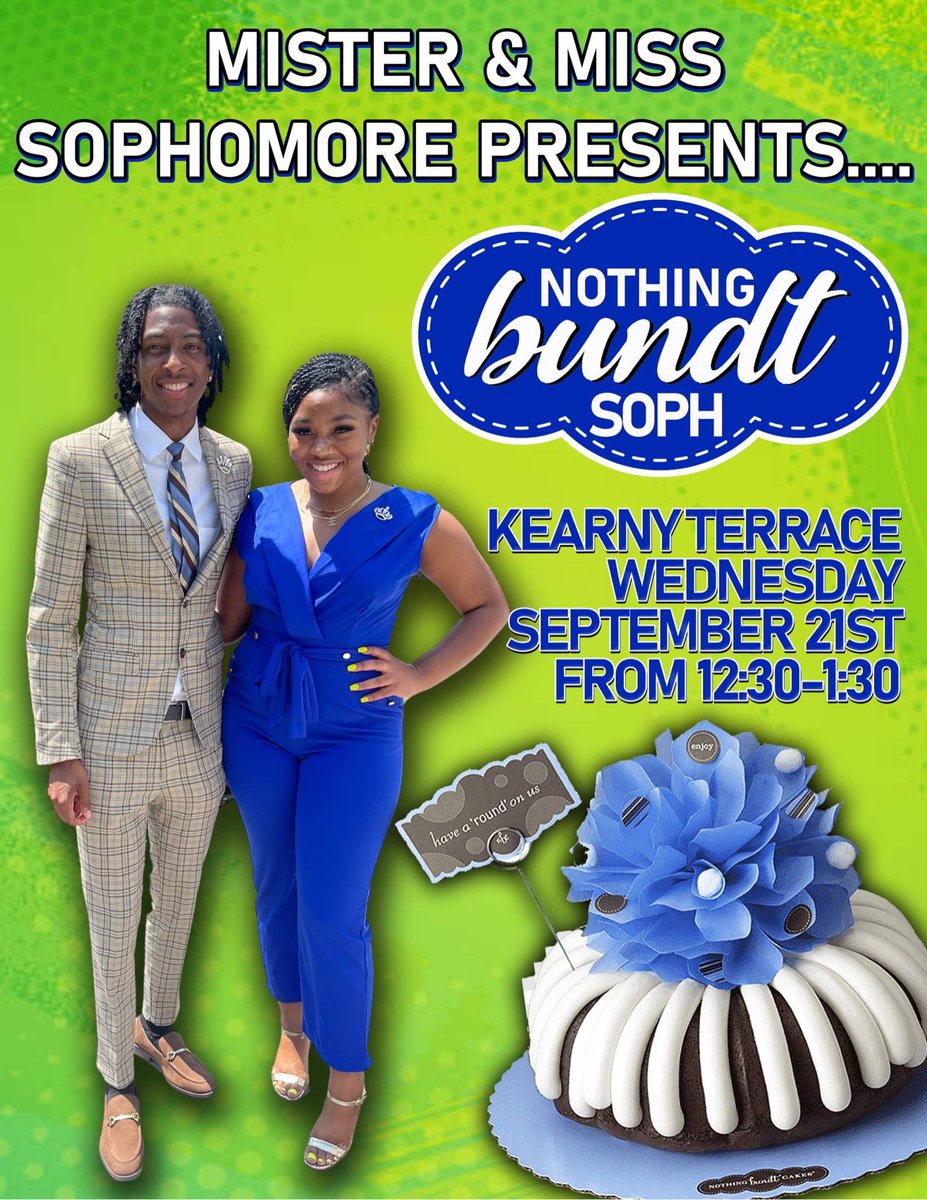 See you all tomorrow from 12:30-1:30 for a sweet treat on the terrace. Wanna hear about some events that we have planed or ask us questions? This is the perfect opportunity. Oh and did someone mention Bundt cakes 👀💙?