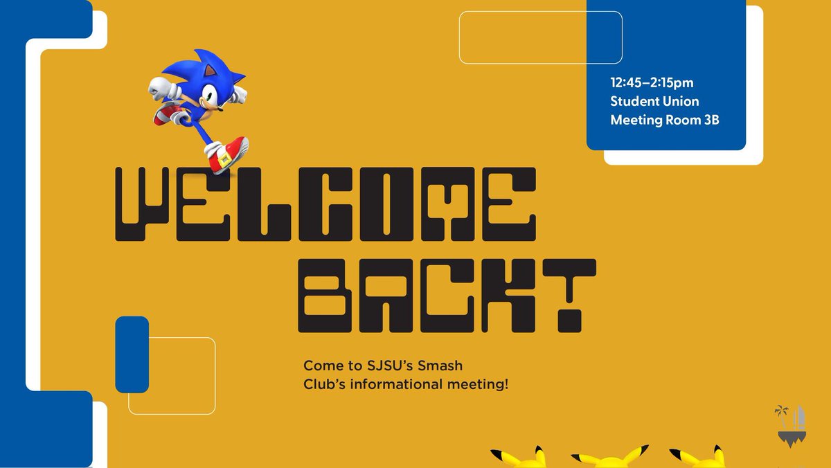 sjsufgc's tweet photo. Informational Meeting for Smash at SJSU tommorow, september 21st from 12:45 -2:15 in meeting room 3B https://t.co/ud1VQPcT5K