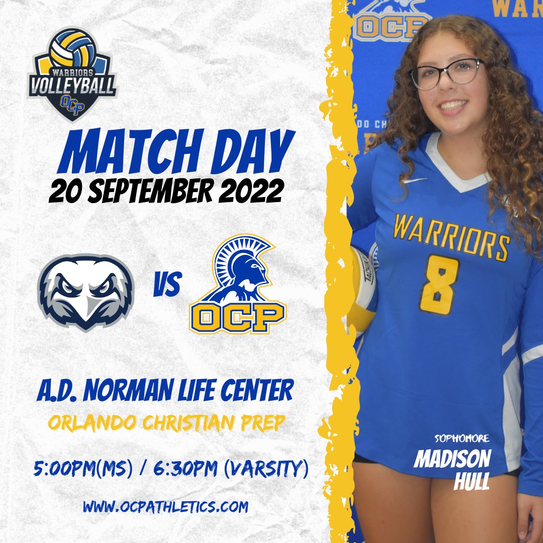 OCPAthletics's tweet photo. #MATCHDAY for the Lady Warriors!
โ๏ธ 5:00pm (MS), 6:30pm (Varsity)
๐ Legacy Charter (Ocoee)
๐ A.D. Norman Life Center (OCP)
๐๏ธ $5 Adults, $2 Students
๐ป https://t.co/yfKl43W4dz (OCP page)
@WarriorsOcp @osvarsity @vsnflorida @VSNOrlando @FHSAA #OCPVolleyball #FLHSVB https://t.co/d50iUjOSKw