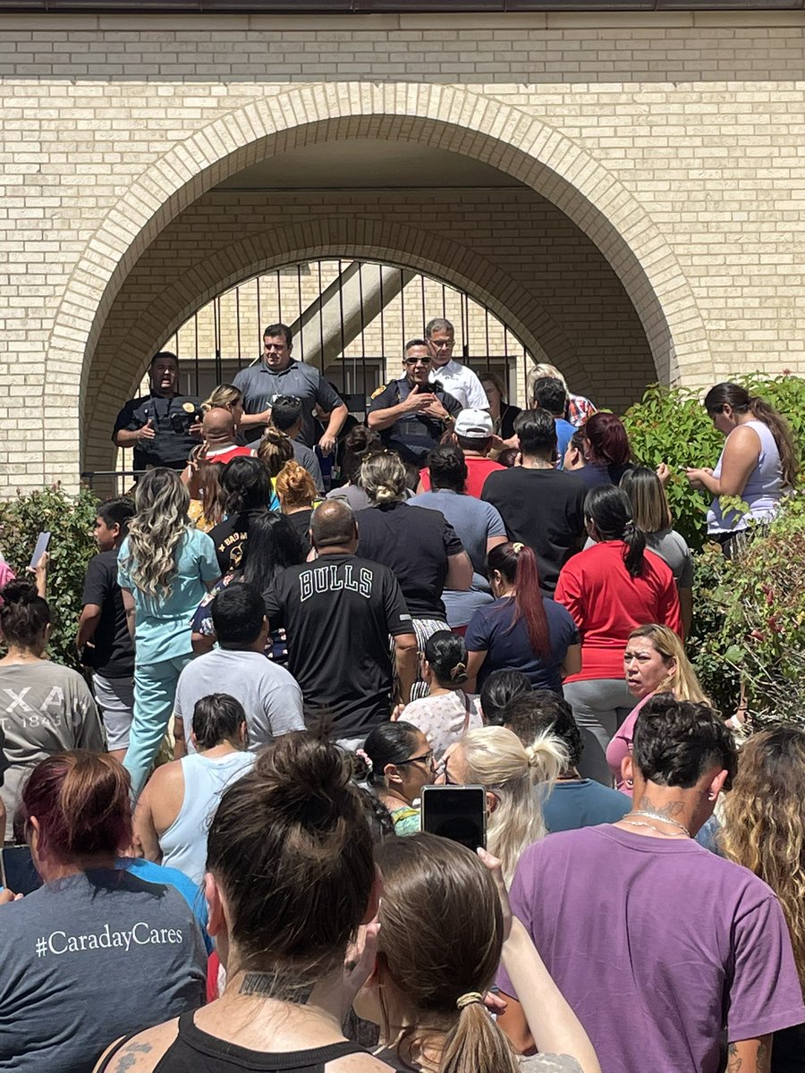 Incident at Jefferson HS: There has been NO shooting. Anonymous tip to SAPD led to a lockdown but after sweep, no weapon is on campus. Police asking families to stop rushing the school and stay calm. Students are soon going to be released one classroom at a time. <a href="/ksatnews/">KSAT 12</a>