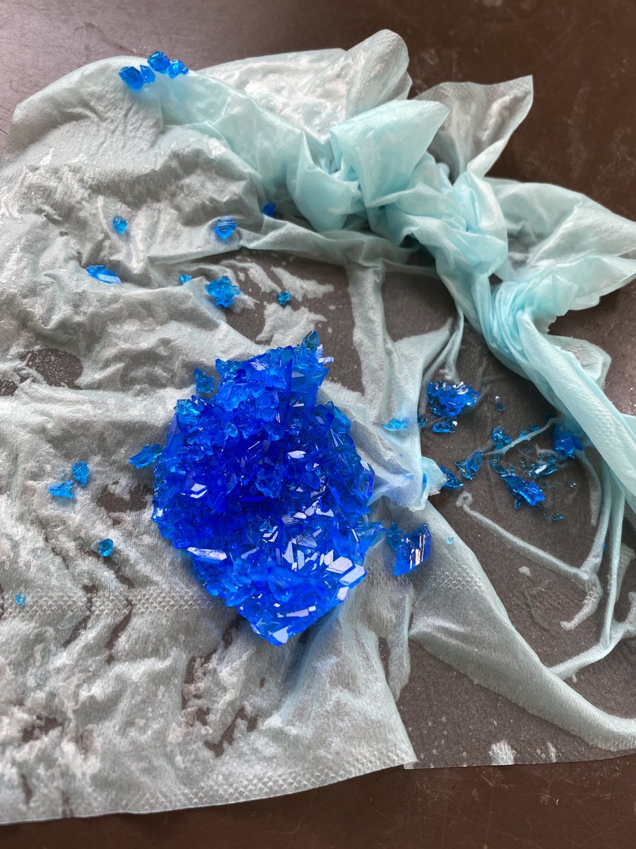 SNHSChemistry's tweet photo. Miss Dougall’s Lab Science class were making saturated solutions and then observed what happened when the saturated solutions cooled down 🤩 some fantastic crystals on display here! @stninianscience https://t.co/SDBjQrZWVH