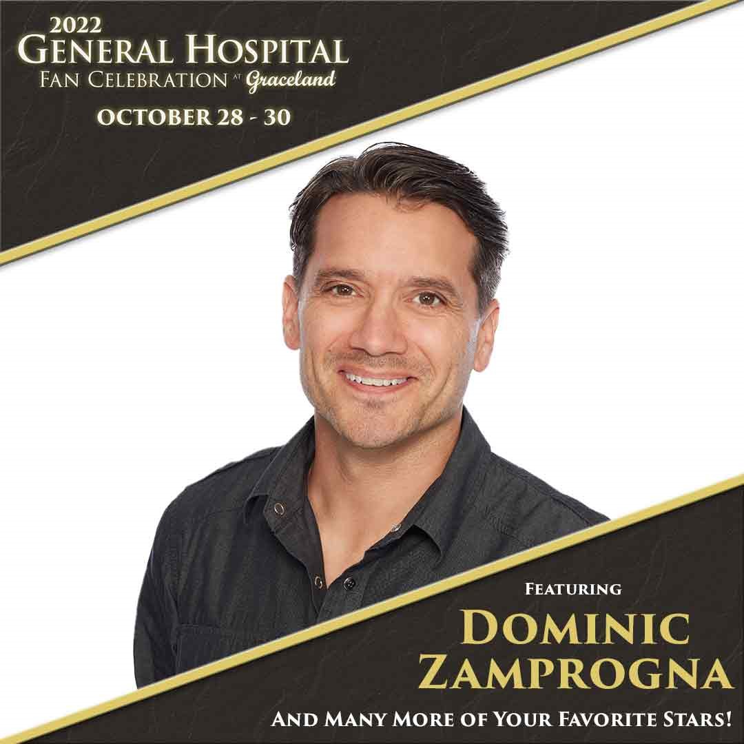 GeneralHospital's tweet photo. Join Dominic Zamprogna in Memphis this month (October 28th-30th) for another unforgettable fan celebration at @VisitGraceland! Get your tickets before it's too late: https://t.co/kUs8RqAfg7 #GH https://t.co/5qbnYX5xuY