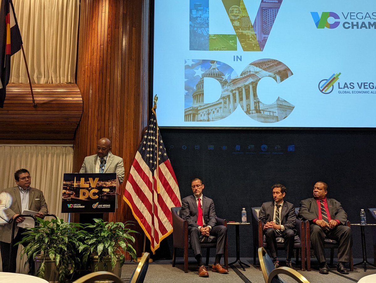 LVGEA's tweet photo. Thanks to our all-star health care workforce panel: @unlv_president, Dr. Paul Krakowitz with @Intermountain, and @KristopherSan78 with @DiversifyNevada, moderated by Jaime Cruz with @OneStopCareerNV. #LVinDC https://t.co/wBdSaP8ZoC