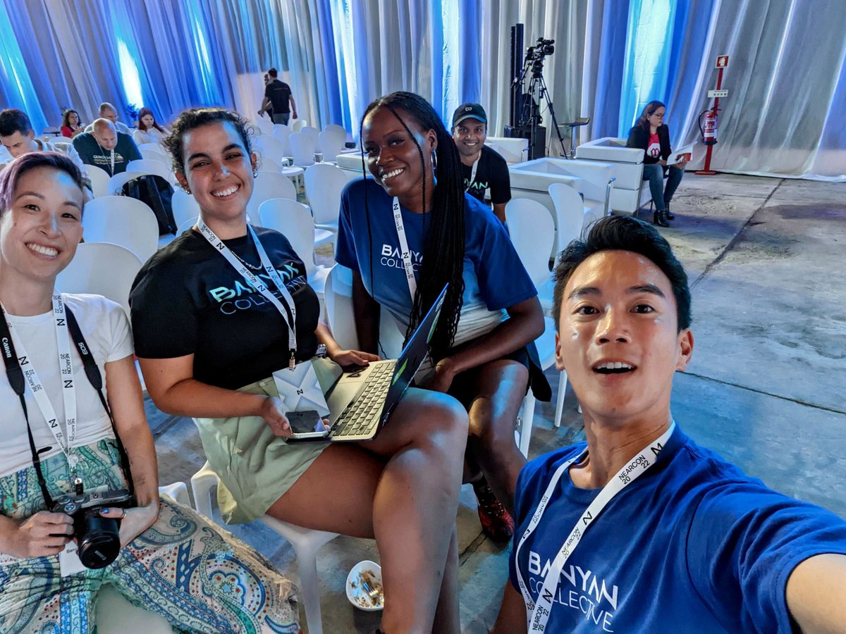 Cameron_Dennis_'s tweet photo. 💫 Special shoutout to my amazing team who keep this ship sailing! They organized Banyan's entire presence at #NEARCON and absolutely killed it! 

@minorityprogram @NicoleHTay @JQuantAnalytics @nneomack @NEARosis @joannaorlova @Nati_Rae_ @zahidsharp @jjyuannear @alecorbella_ https://t.co/IXqpCxtFiK