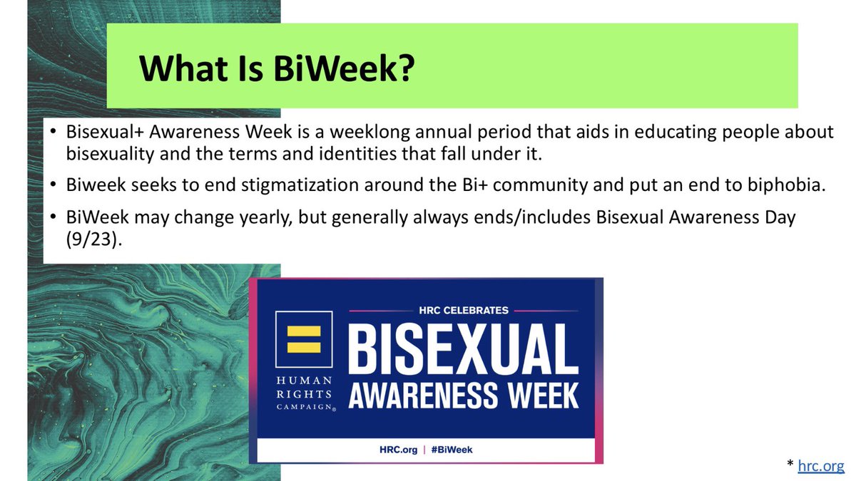 center_ju's tweet photo. Happy Bisexual+ Awareness Week! Read this presentation for a quick overview of #BiWeek, what Bisexual+ means, and issues in the community. Us here at the CG+S love and support you all 💖💜💙 https://t.co/nXAlhVcQgW
