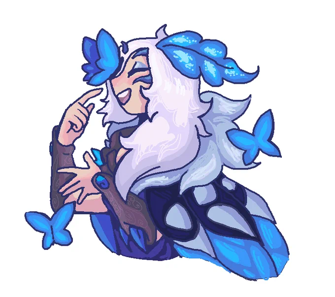 FINALLY finishing more of these MS Paint Commissions ToT Many many apologies for the long wait Blue Elderwood Xayah for  Elderwood Rakan for Old SlappySpirit Blossom Xayah for  TYSM for your patience fr fr #ArtofLegends #xayah #rakan 
