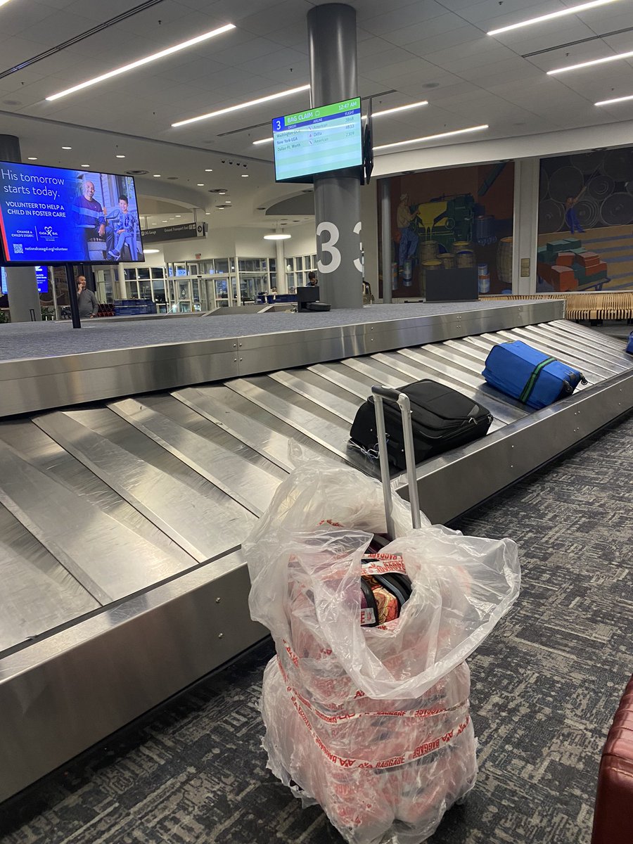 Hey <a href="/AmericanAir/">americanair</a>, when you deliver someone’s luggage at baggage claim like this and then give them 2 different stories about how to file claim, it’s not cool. Clearly, you screwed up here and now I’m out a piece of luggage used twice. HORRIBLE customer service.