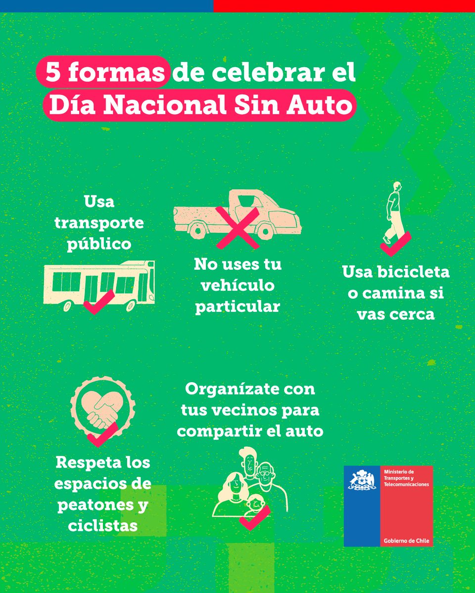 ¡Guarda esta fecha!🗓️🚗🚫
El próximo 30 de septiembre celebramos el ✨#DíaSinAuto✨ 

Así que bájate del auto, súbete al transporte público o prefiere modos activos para moverte.
Acá te compartimos 5️⃣ formas en que puedes celebrar este día👇🏻