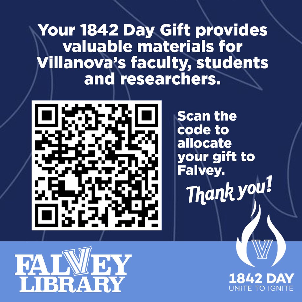 FalveyLibrary's tweet image. 1842day.villanova.edu/campaigns/falv…
#1842Day #NovaNation #FalveyLibrary #VillanovaLibrary
