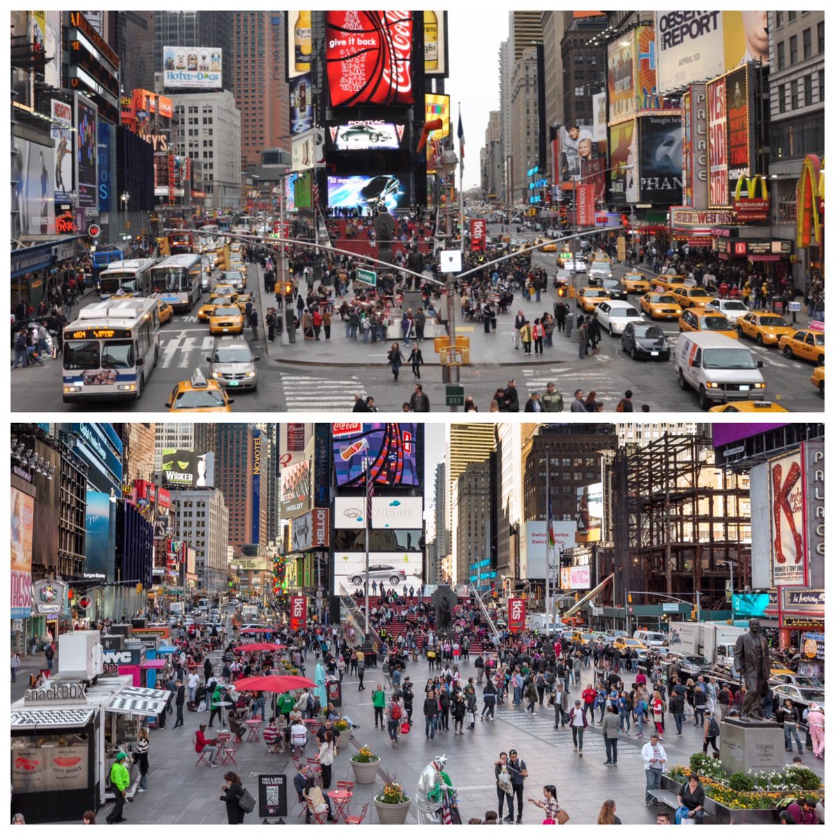 _dmoser's tweet image. "10 years ago today, people said we were crazy to pedestrianize Broadway 🇺🇸. Today, it would be crazy to bring the🚗cars back." ~ @JSadikKhan