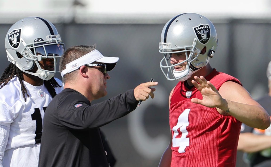 RZSL_Insider's tweet photo. The Raiders organization is in disarray after a 1-4 start, with Derek Carr being the topic of conversation. I’m told HC Josh McDaniels is no longer sold on Carr and is considering starting Jarrett Stidham. Players however have been supportive of Carr and critical of McDaniels. https://t.co/ckyJvy8ZmI