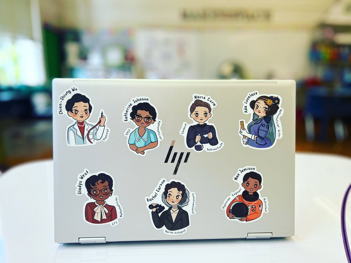 bk_sawyer's tweet image. Love my women in science stickers from the closing sale at adamariejewelery.com #iteachsteam