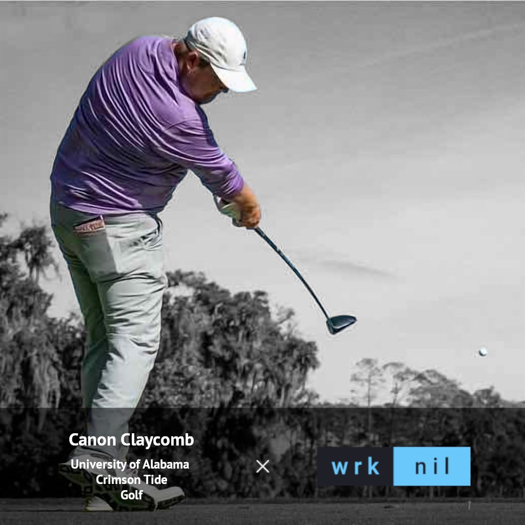 This weeks featured athlete is <a href="/canonclaycomb/">Canon Claycomb</a>! This decorated senior is swinging at the top of his game. We'll see him on the <a href="/PGATOUR/">PGA TOUR</a> before long. In the meantime check him out on wrk nil! Free to join, free to connect. wrknil.com @alabamamgolf @ua_athletics #gotwrk