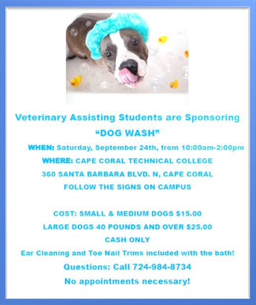 Cape Coral Technical College on Twitter "Stop by for our Dog Wash this