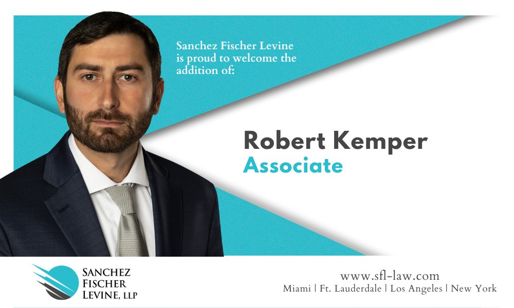 We are excited to announce the addition of Robert Kemper to our litigation team.  Robert recently graduated summa cum laude and first in his class at <a href="/fiulaw/">FIU College of Law</a>, and previously worked as a law clerk at SFL.  Welcome, Robert!

#sanchezfischerlevine #sfllaw