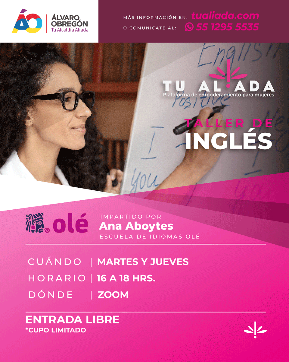 Tu_Aliadamx's tweet photo. ¿Ya checaron las actividades que tenemos esta semana? 
Recuerden que son totalmente gratuitas.
CUPO LIMITADO
Informes y registro al +52 55 1295 5535 https://t.co/nBiCq2CALY