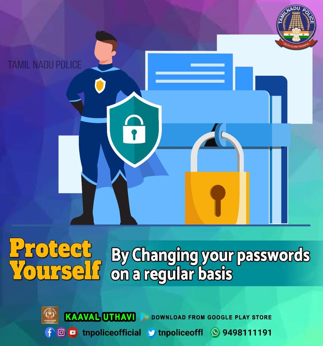 TNpolice_cz's tweet photo. Protect yourself by changing your passwords on a regular basis.

https://t.co/NRo7Q1BKUn

#CyberTips #UseStrongPassword #SocialMediaSecurity #Cybersecurity #Cybersecurity_Awareness #DGPSylendrababuIPS #TNPolice https://t.co/nC0Q3PGnqe