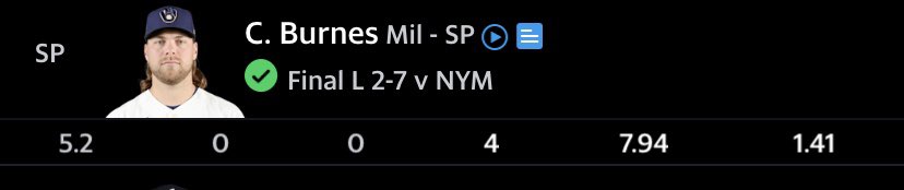 RyanRoto's tweet photo. @djshort Poor guy forgot he had Corbin Burnes on the fantasy squad https://t.co/lvQH8Bflac