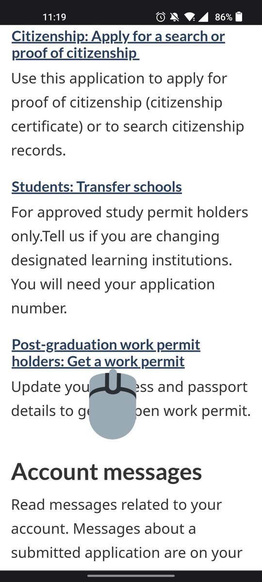 shibinsmail's tweet photo. I signed into the ircc portal today, the link above account messages takes you to a page where you have to answer these questions. The link seems to be broken where it doesn't accept the answers and move forward. Probably why we haven't received the email yet. #pgwpextension https://t.co/w9y7jduBJR