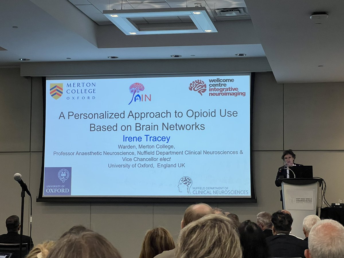 Always a fangirl moment anytime I get to see one of my most beloved friends and research colleagues, Prof Irene Tracey, speak. She’s a fantastic researcher whose work in pain neuroimaging is highly impactful and has influenced how I research and treat pain. #pain #IASP2022