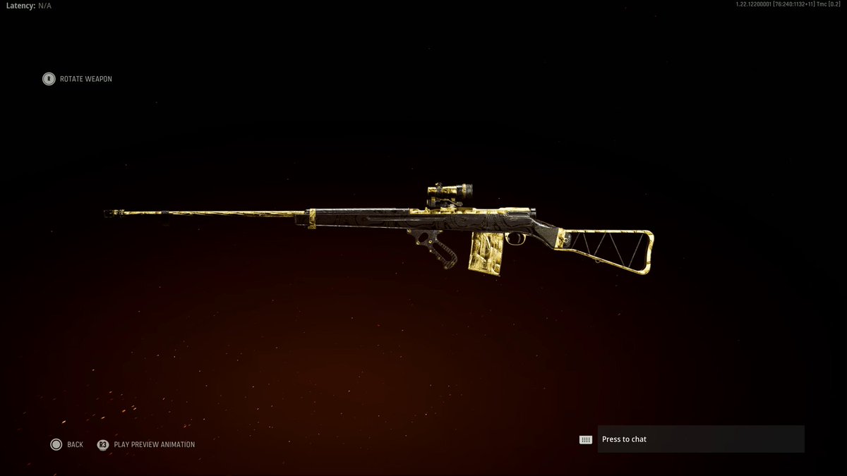 Sylthrix's tweet photo. My 22nd gold weapon in Vanguard...
The #Type99 😍🔥
40 days until the release of @CallofDuty : Modern Warfare II - 12 weapons away from Atomic! ♥️
#goldtype99 #type99 #type99goldcamo #vanguardgoldcamo #type99gold #vanguardtype99gold #type99vanguardgold #vanguardgoldtype99 https://t.co/UZrGHUJPLW