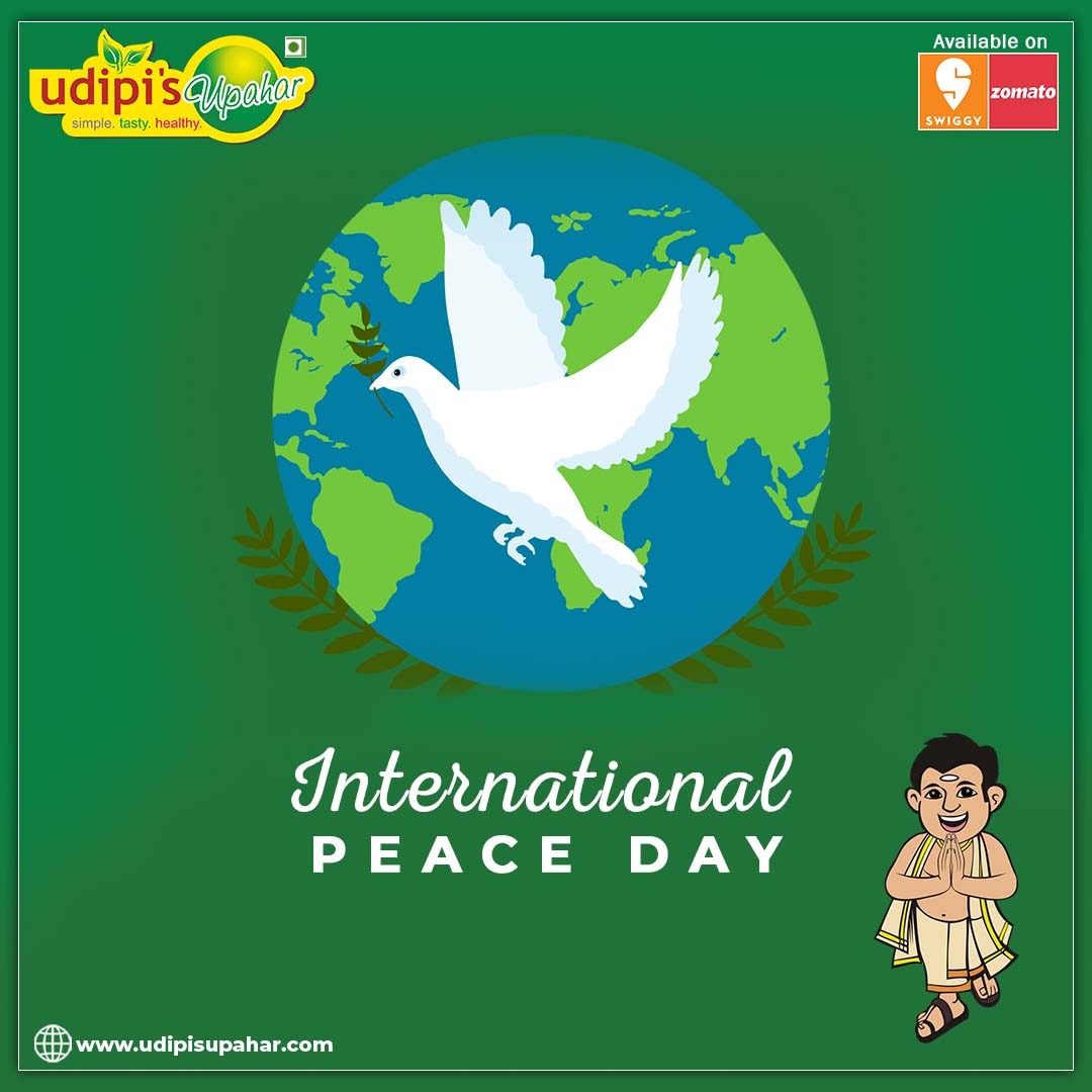 UdipisU's tweet photo. Keep calm, and promote peace! 
Eat great food and stay at peace! Happy international peace day!

#UdipisUpahar #internationalpeaceday2022 #worldpeace #peace #motivation #wisdom #unity https://t.co/nIuAnx5lqQ