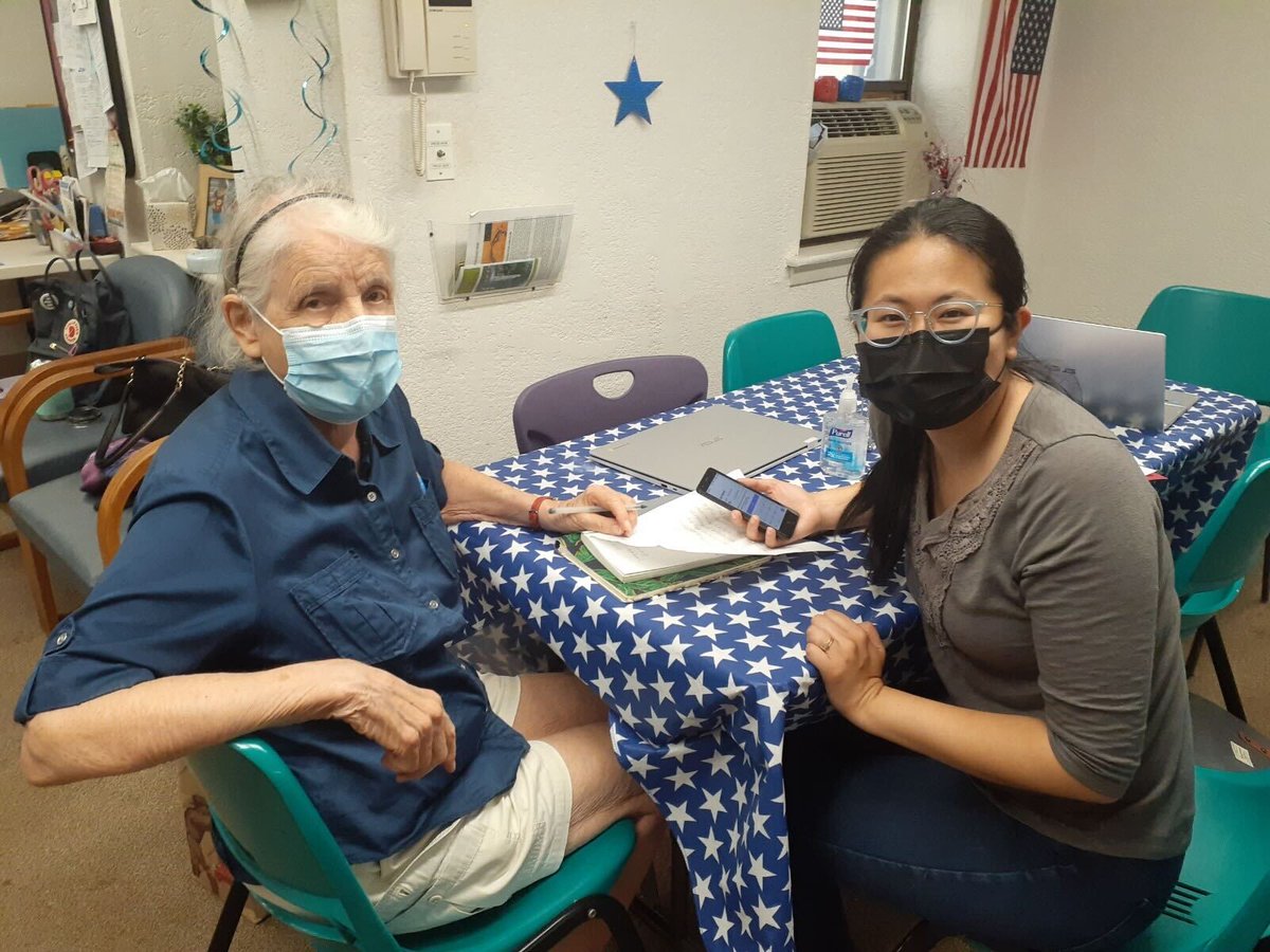 LBFoE_Boston's tweet photo. We recently had our final Tech Café of the summer session at Peterborough Senior Center & also celebrated Elvira’s 91st birthday with cupcakes and a sing-along. Happy Birthday, Elvira! #makingconnections #intergenerationalFriendships #inclusivecommunity #techaccess #digitalequity https://t.co/5OcHDSYNq4