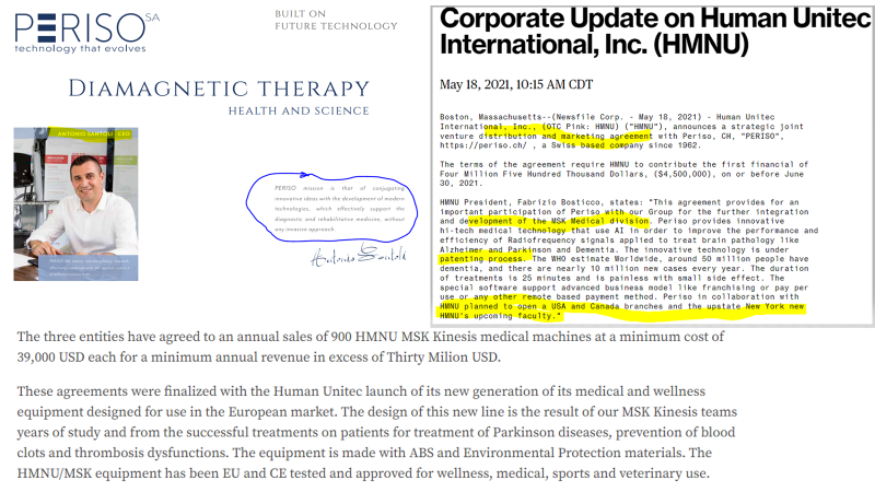 RespectfulNoleg's tweet photo. $HMNU THIS IS GOING TO BE HUGE! 

SUISSE DPI GmbH, HMNU's partner on the BCPE Token is also linked to https://t.co/a4RyWMkYgI who is HMNUs distributor/manufacture for their medical division. The President of Periso is a part of the BCPE token team. https://t.co/Dtpns4n9Xb