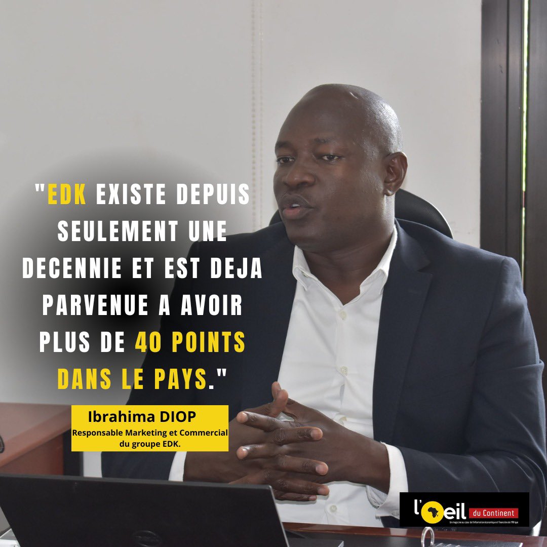 IlContinent's tweet photo. #Djolof Chicken EDK
Juste une décennie et 40 points de service dans le pays
Le Responsable Marketing et Commercial du groupe #EDK, Ibrahima Diop ne cache pas sa satisfaction. Face à « L’œil du Continent », laisse apparaître une bonne maîtrise de sa cible. #Dakar #Senegal https://t.co/x1wabQZnFE