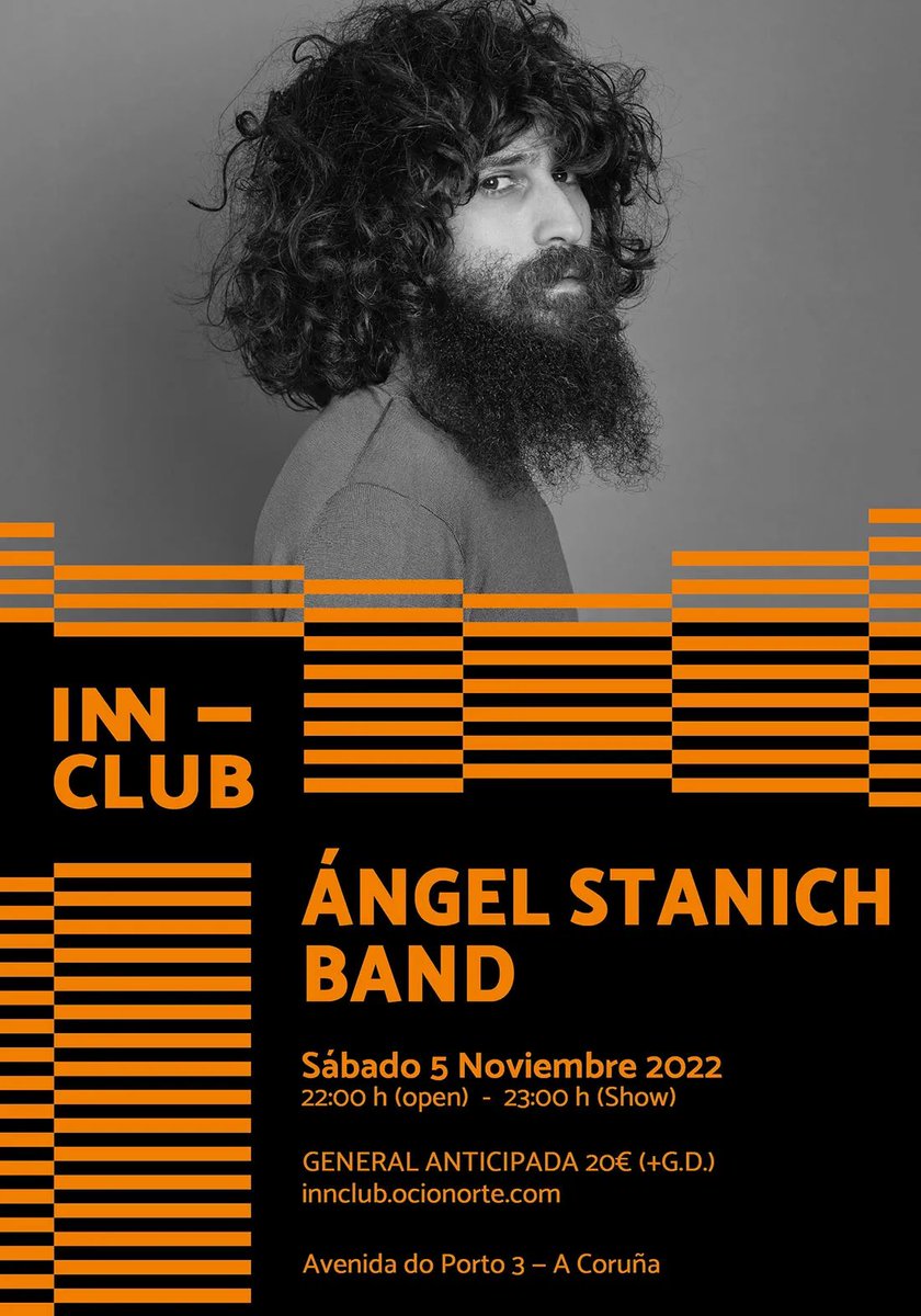gal_concierto's tweet photo. El 5 de noviembre @angelstanich estará en concierto en la #salainnclub de A Coruña, info: https://t.co/gVqMsD2dwa
@gal_concierto 
#galiciaenconcierto https://t.co/sWZyJW5skw