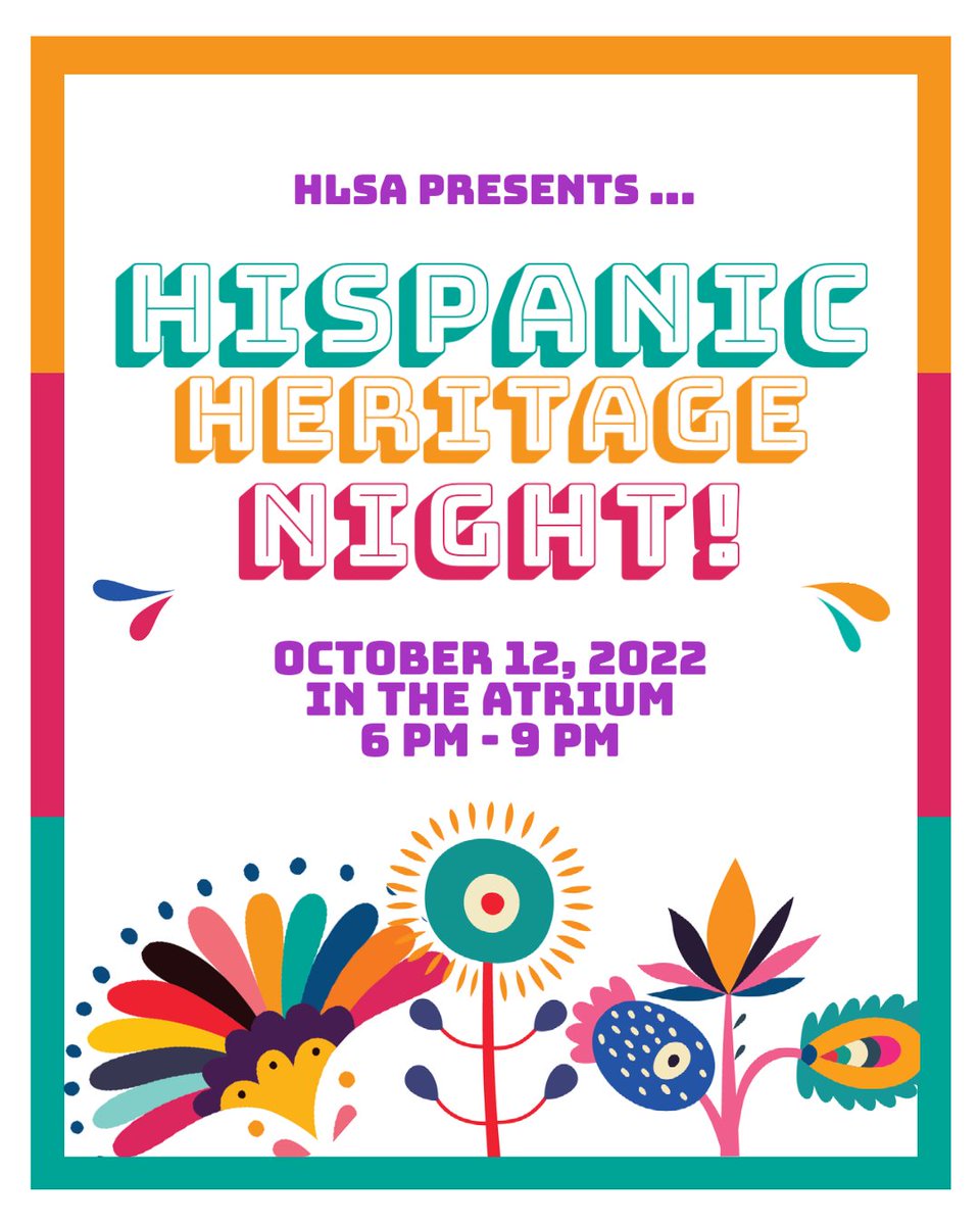 hlsa_stcl's tweet photo. HLSA has the pleasure of inviting you to our annual Hispanic Heritage Night! Join us on Wednesday, October 12 at 6pm for a night of mariachi music, tasty food &amp; drinks. RSVP at https://t.co/FMCIa4MkjE https://t.co/mNTdZoJP3C