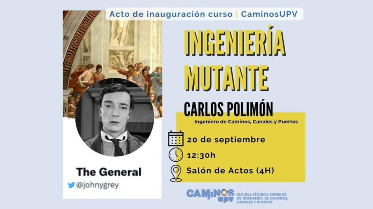 grupobertolin's tweet photo. Hoy se ha celebrado el acto de apertura de curso en la #ETSICCP, que ha acogido la conferencia "Ingeniería Mutante" del ingeniero de caminos @johnygrey .
Ricardo Bono y Jesús Alfaro han acudido como representantes de #GrupoBertolín a una jornada enfocada a la comunicación. https://t.co/NerNSuztGU