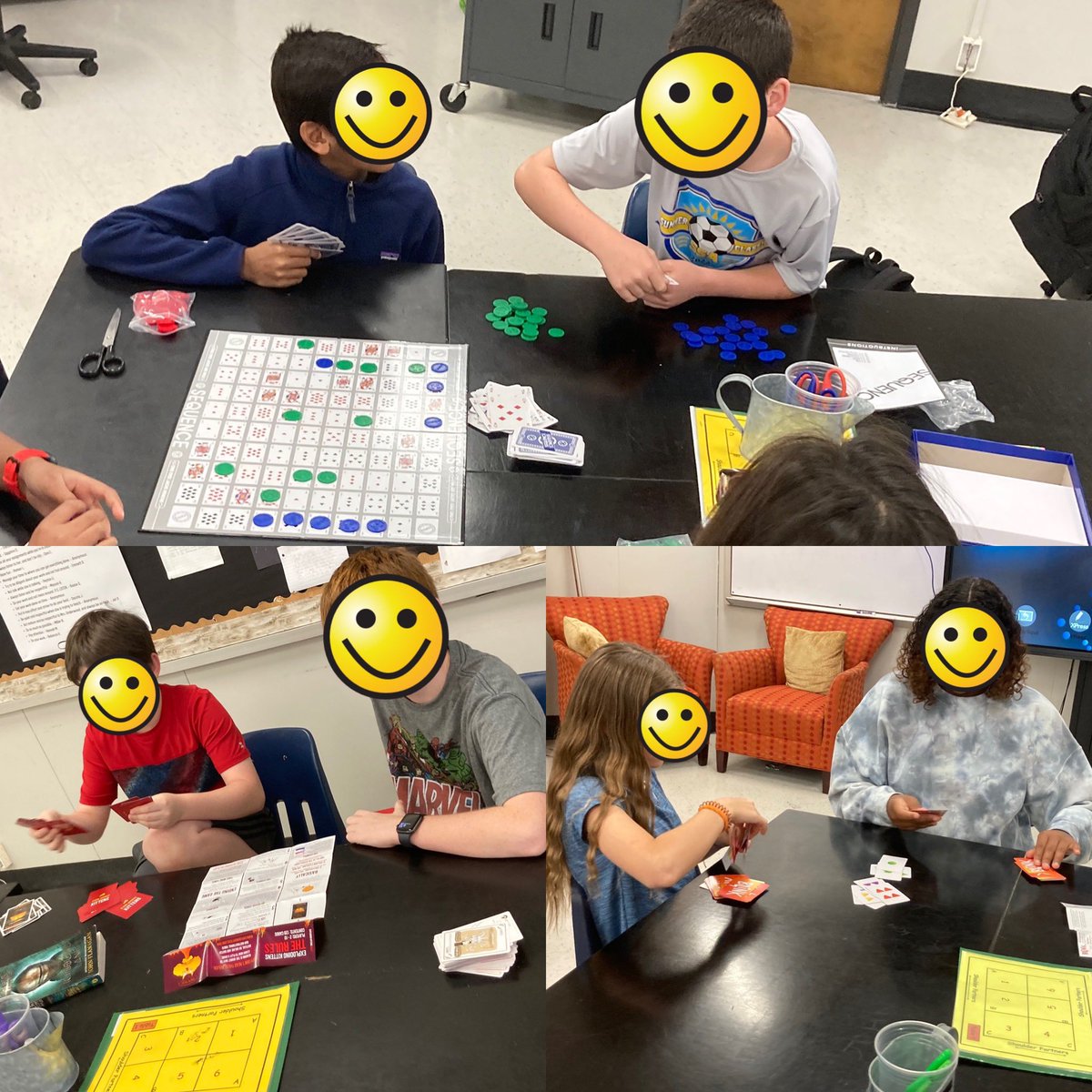 mrsaunderwood's tweet photo. #latertweet I’ve never disliked Mondays - it is what it is. Having our Knights of the Game Table Monday mornings make them downright enjoyable! @CobbEMCEdu grant from last year funded this fun! The scholars set up and sometimes let me play! @Mabry_MS_Cobb #noelectronics https://t.co/udBKk59cyL