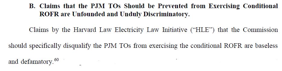 Yesterday, investor-owned utilities in PJM alleged that a comment I filed at FERC was “defamatory.” They don’t explain further. 

Their overreaction highlights an odd dynamic that I see often in utility regulation.