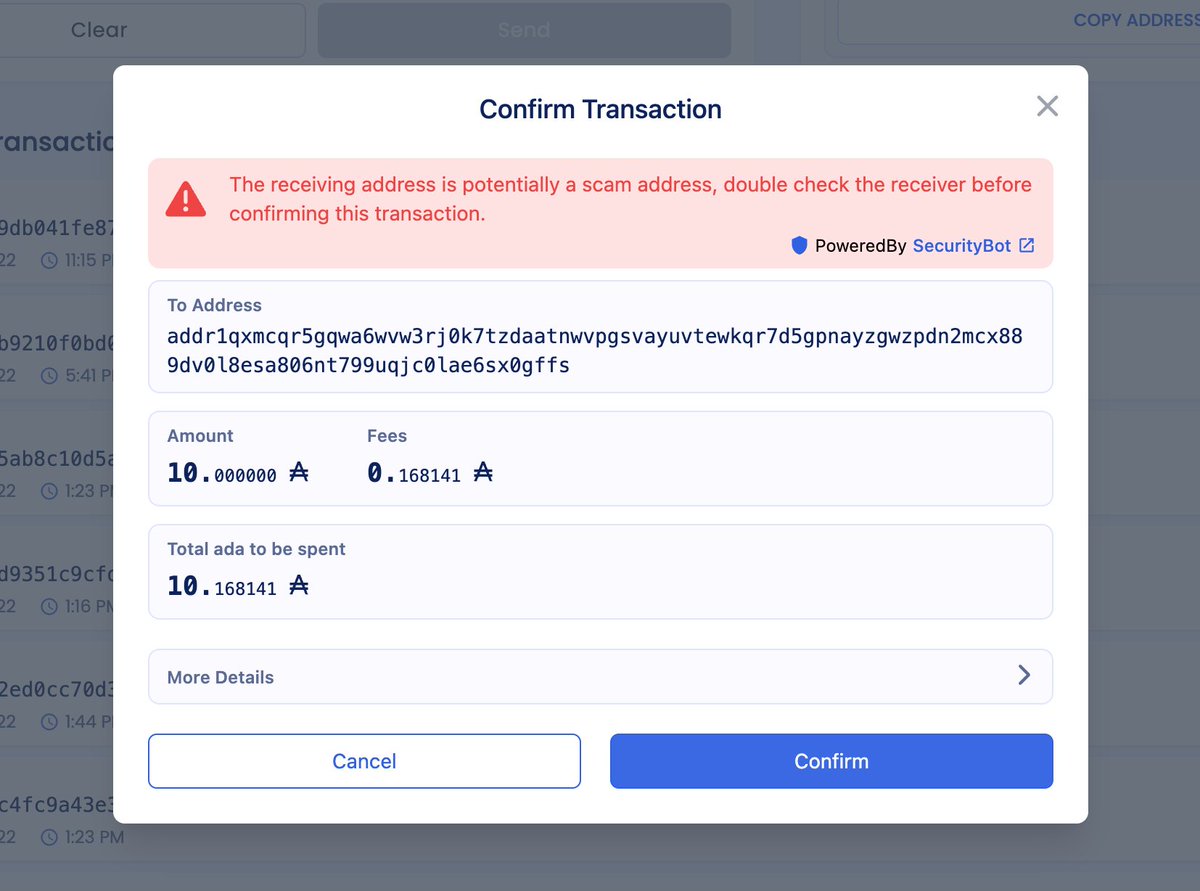 TyphonWallet's tweet photo. 📢📢 New Wallet Release 🌟 2.3.6 ✅

🛡️🛡️ another step towards safeguarding our community

✅🛡️ Now Typhon will show a warning if the receiving address/handle is potentially a scam.

⚡️ Powered by @SecurityBotNFT @JSHyCS 

#Cardano @cardano_whale https://t.co/yZPzOJsG9w