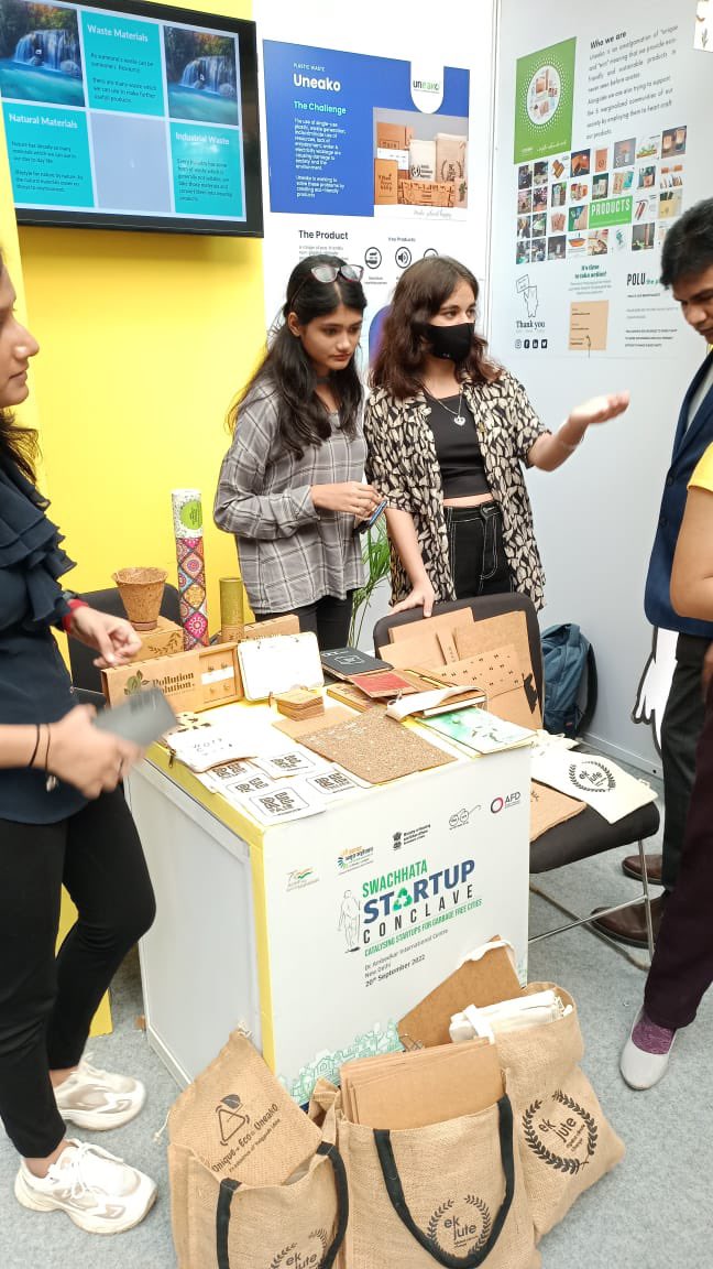 GVMC_VISAKHA's tweet photo. ADC Sri V Sanyasi Rao along with core team members of GVMC attended swachhata startup Conclave and visited top 30 startup stalls from all over india.

#VizagSaysNotoPlastic 
#SwachhSurvekshan2023 
#SwachhSurvekshan2023Visakhapatnam https://t.co/y8vT8SAbog