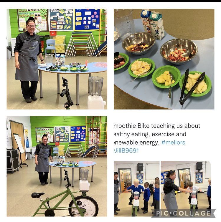 The children loved making their own smoothies today on the smoothie bike Fun,Fruit,Fitness #mellorscatering #stbarnabas